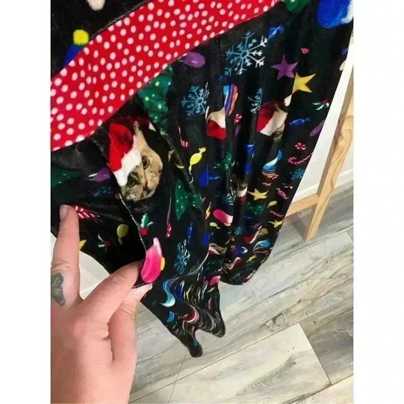 Love on a Hanger Women’s Cat jumpsuit Holiday Christmas outfit Size Small w/pock - Picture 3 of 7